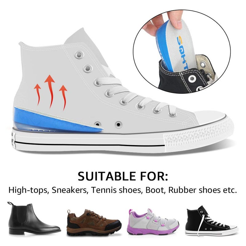 SQHT Heel Lift for Achilles Tendonitis  Heel Pain and Leg Length Discrepancy  Shoe Inserts for Men and Women (Blue&Beige  Small (1"" Height)) - Image 4